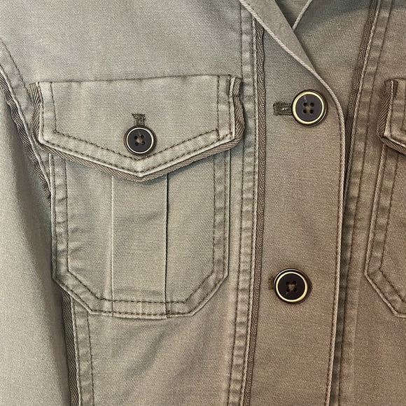 White House Black Market Green Army Style Jacket Size 4 - Picture 3 of 6